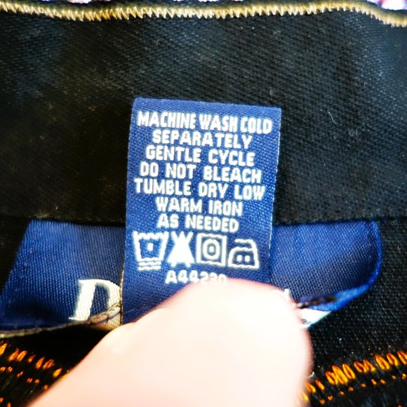 Denim & Co Black Vine Embroidered (Multi-Colored) Denim Jacket size M - Picture 3 of 5